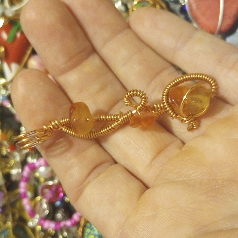 Handmade carnelian chip pendant